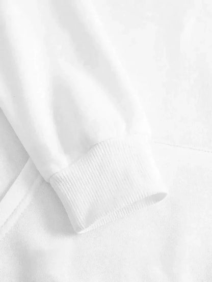 Men's vintage patterned hooded sweatshirt long sleeves drawstring hood sporty autumn pullover