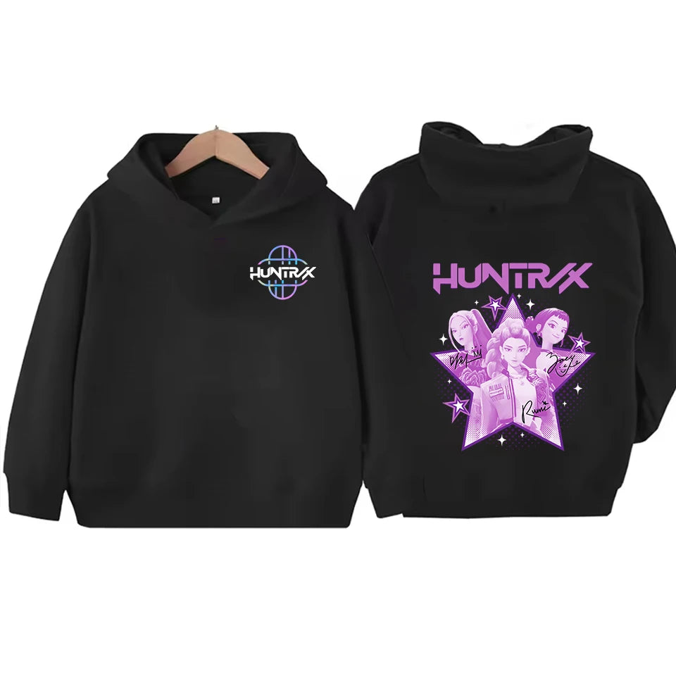 Kids Hoodie Kawaii Cartoon Printed Zippered Hoodie2025 New KPop Demon Hunters Coat Boys Autumn Jacket Baby Girl Winter Clothes