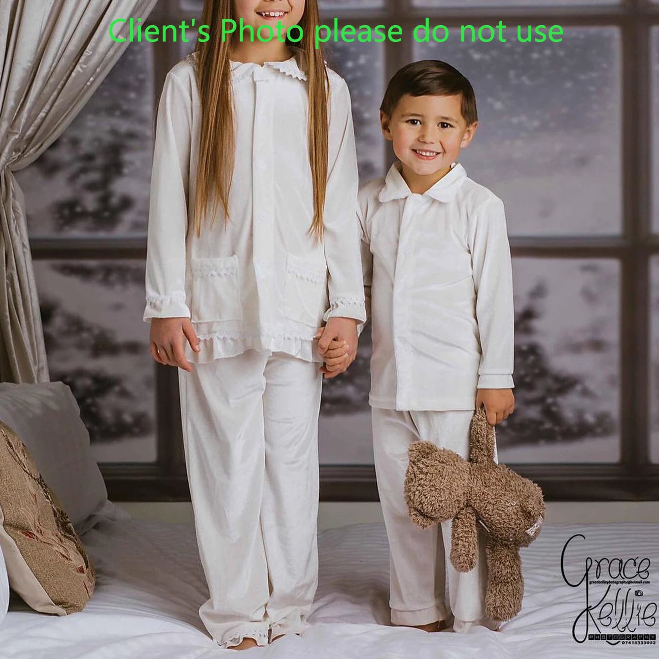 2025 winter family christmas matching outfits loungewear kids girls boys red velvet pyjamas fille cream white pjs set sleepwear