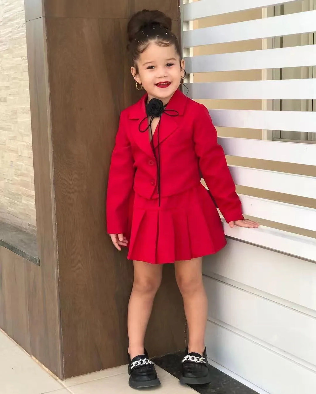 Winter Children Girl's Coat +Skirt Long Sleeve Jacket And Miniskirt 2 Pcs Set Girl's Clothes Dress For 3 4 5 6 7 8 Year