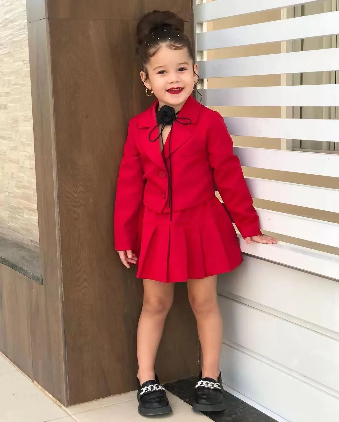 Winter Children Girl's Coat +Skirt Long Sleeve Jacket And Miniskirt 2 Pcs Set Girl's Clothes Dress For 3 4 5 6 7 8 Year