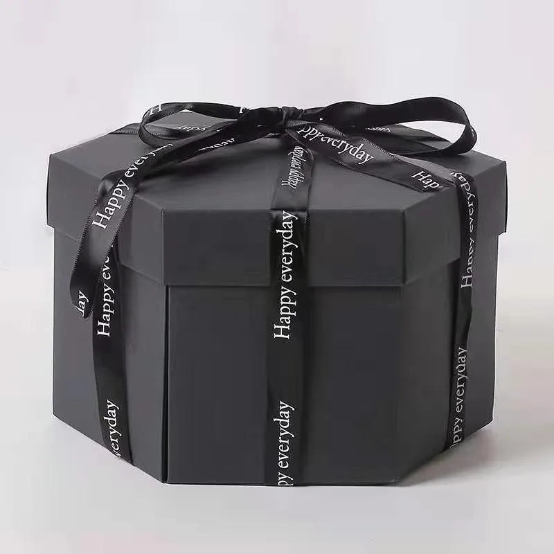 Hexagonal Explosion Box with Photo Album DIY Surprise Explosion Box Handmade Creative for Valentine Day Wedding Proposal