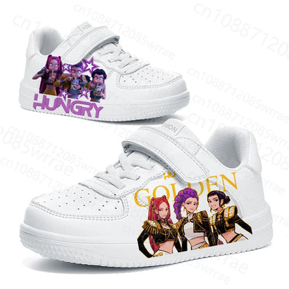 2025 New KPop Demon Hunters children girl shoes High quality genuine leather running Youth student casual sports shoes