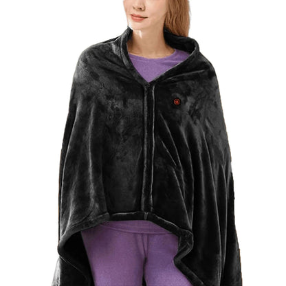 USB Heated Shawl Electric Heating Blanket 3 Heating Level Wearable Heated Poncho Throw Heated Throw Blanket for Camping Hiking
