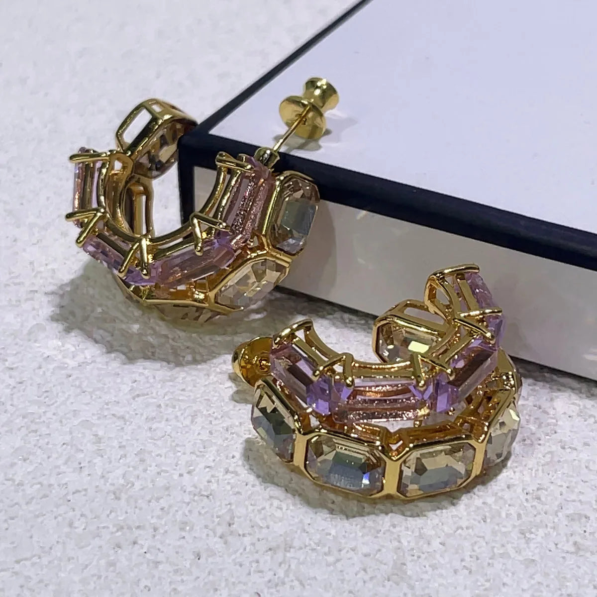 Original Brand New Brown High Quality Jewelry Luxury Brand Crystal Exquisite Pendant Necklace Bracelet Crystal Party Gift Women