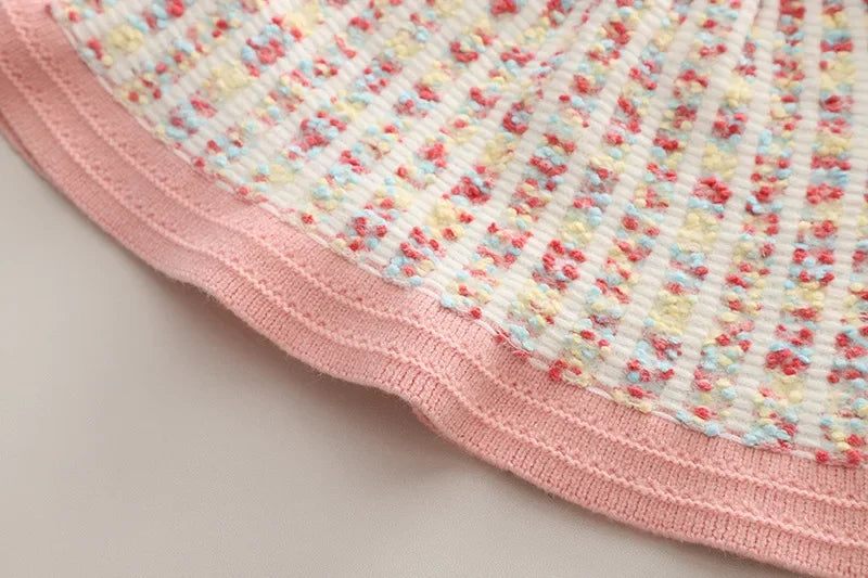 Kids 2Pcs Tweed Clothes Sets Girl Fashion Spring Winter Children Suits for 1-10Ys Elegant Sweet Outfit Kids Clothes