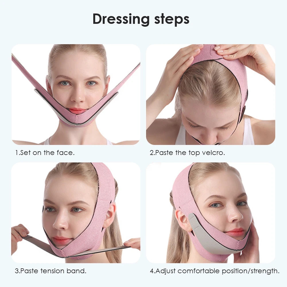 Face-lift with Sleep Face V Shaper Facial Slimming Bandage Relaxation Shape Lift Reduce Double Chin Face Thining Band Massage