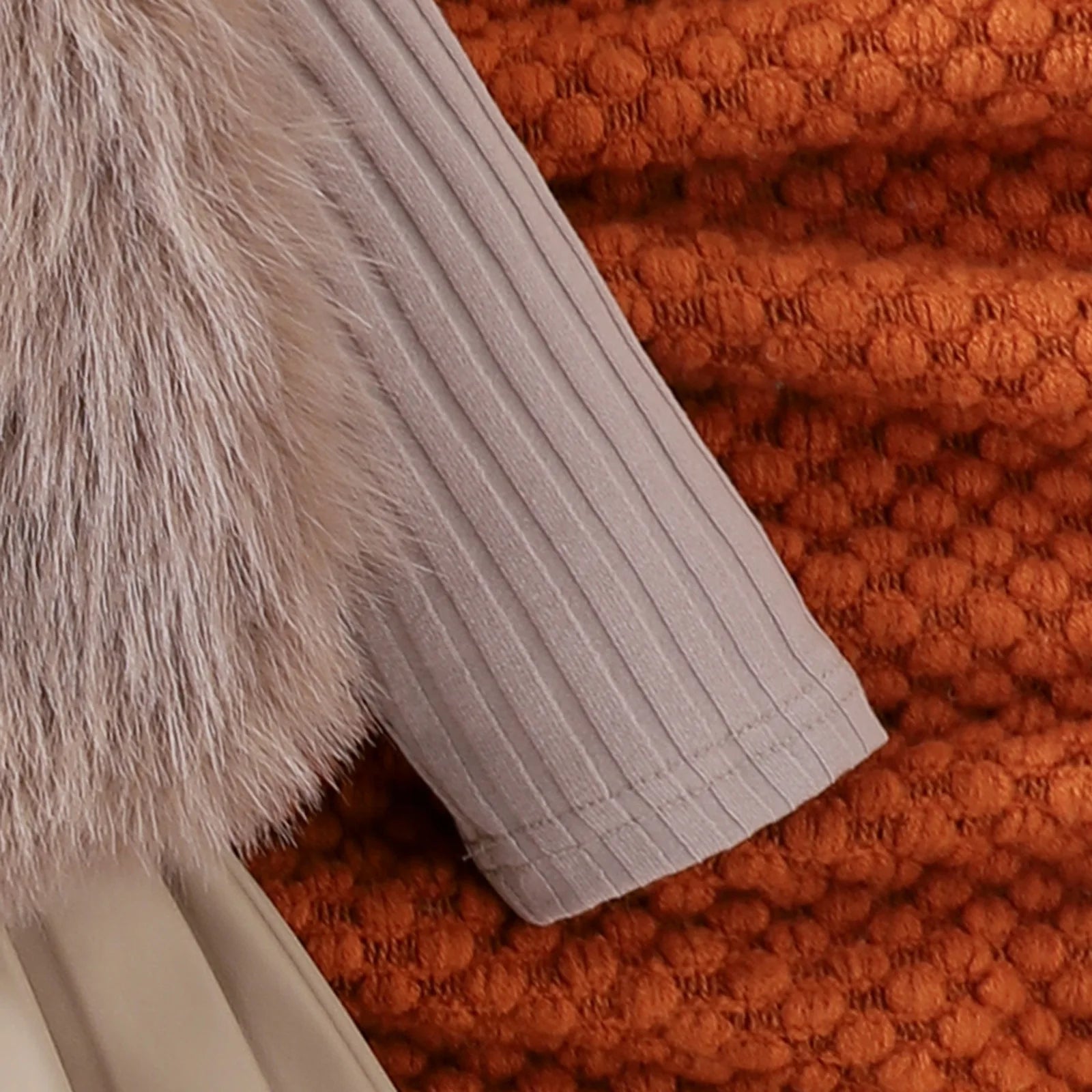 3pcs set kids Winter autumn Warm dres set skirt Girls children vest Sweaters with Long-sleeved Tops Leather SkirtThree-piece Set