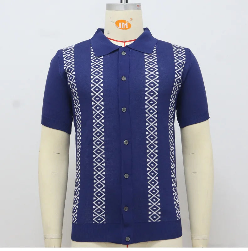 Men's Luxury Polo Shirt | High Quality Three-dimensional Tailoring Slim Temperament Men's Knit Shirt, Business Casual T-shirt