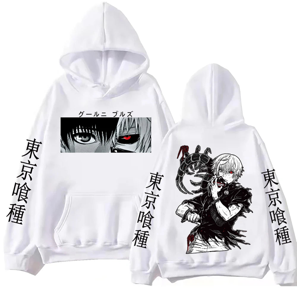 2025 Anime Tokyo Ghoul Ken Kaneki Hoodie Harajuku Pullover Tops Man Woman Sweatshirt Fans Gift