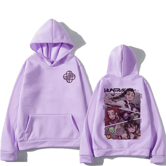 Halloween Kpop Demon Hunters Hoodies Hot Film Graphic Hoodies Men Women Fashion Clothing Pullover Loose Harajuku Top Streetwear