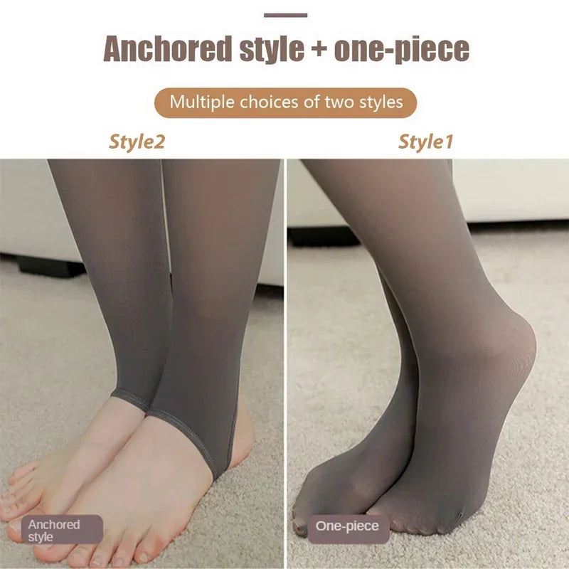 Warm Tights Leggings For Women Winter High Waist Elastic Sexy Translucent Pantyhose Female Slim 80g 220g 300g Leggings Tights