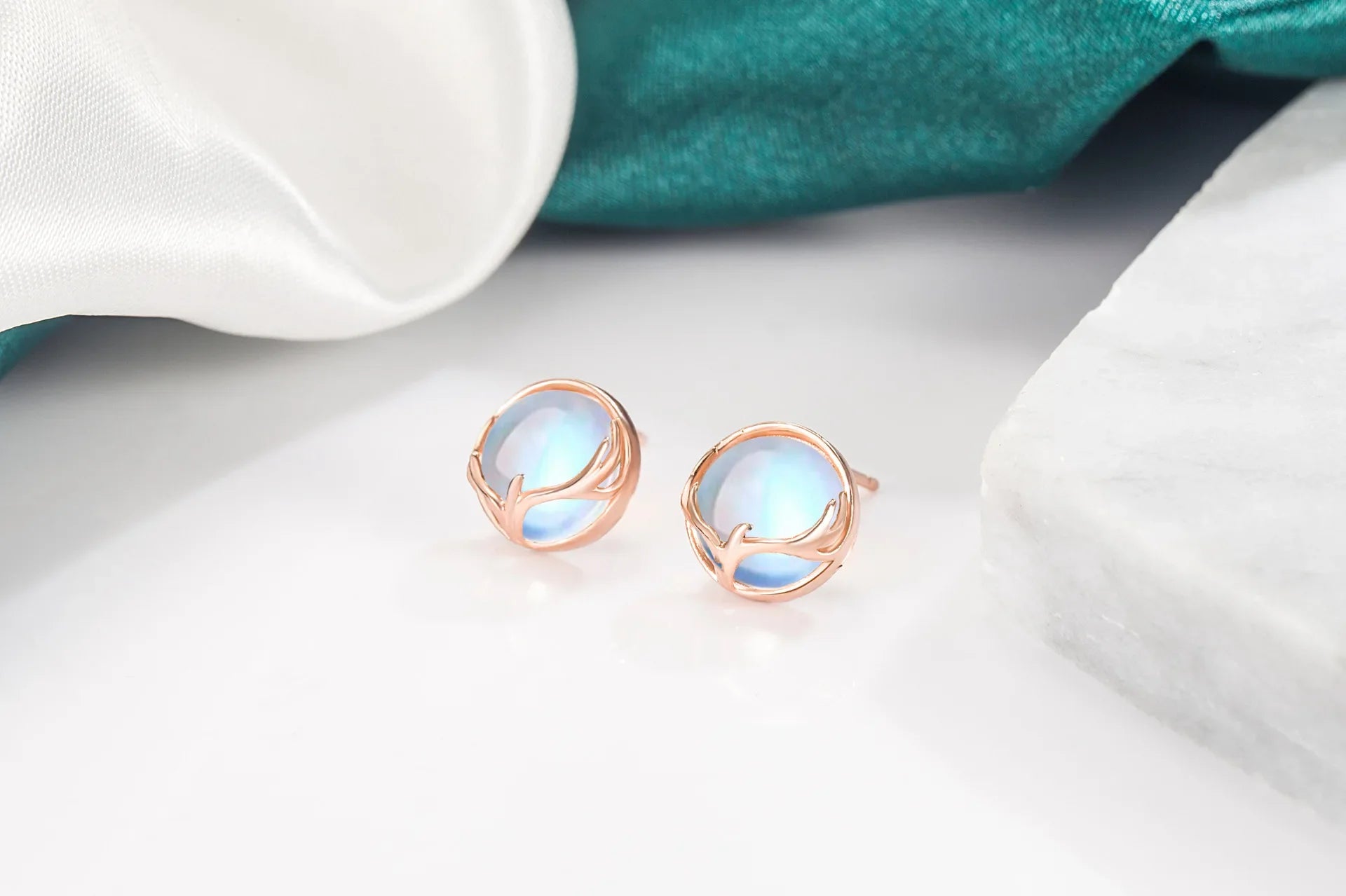 925 Sterling Silver Jewelry Sets Round Antler Crystal Earrings Bracelets Necklace Elegant Christmas For Women