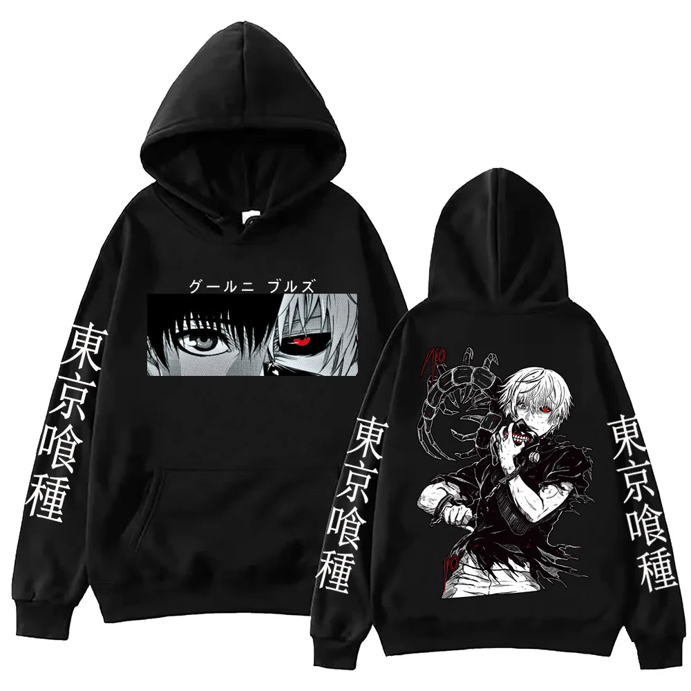 2025 Anime Tokyo Ghoul Ken Kaneki Hoodie Harajuku Pullover Tops Man Woman Sweatshirt Fans Gift