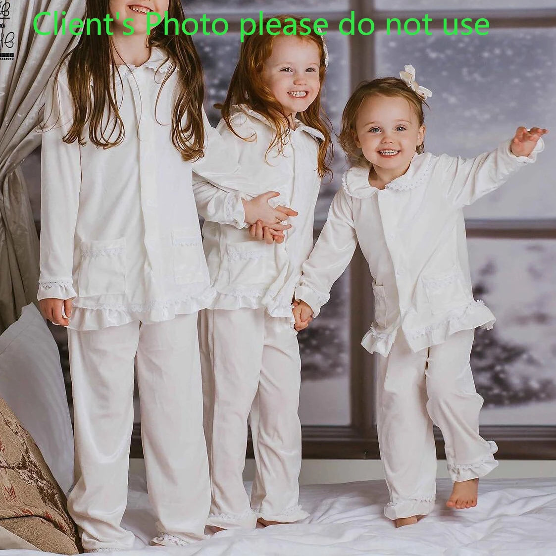 2025 winter family christmas matching outfits loungewear kids girls boys red velvet pyjamas fille cream white pjs set sleepwear