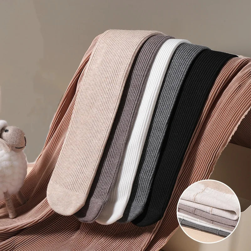 Winter Children's Tights For Girls Thick Warm Kids Girl's Pantyhose Outdoor Leggings Solid Plush Warm Child Dance Tight 2-10Y