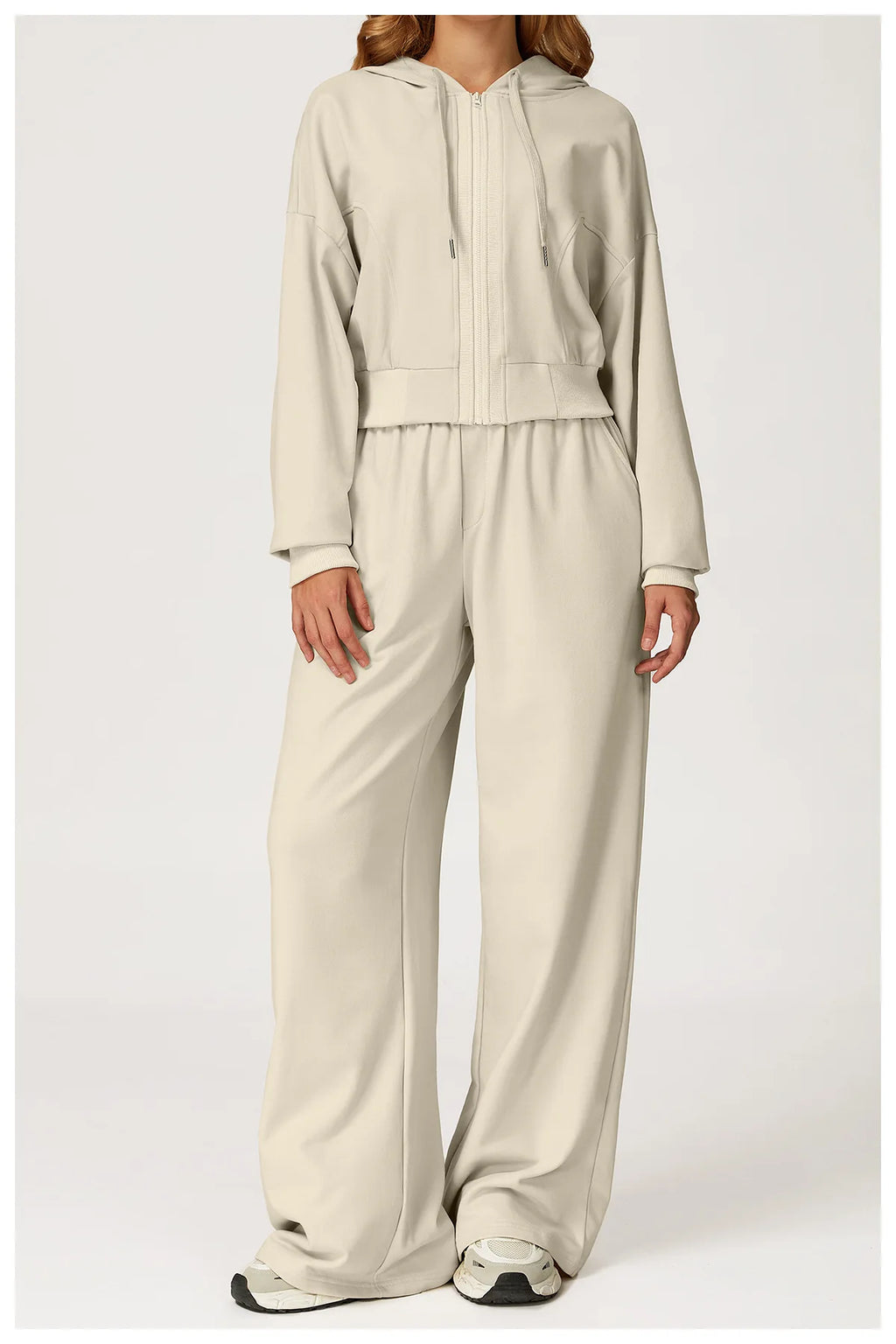 Winter 2-piece Casual Sports Hoodie Set Women's Long Sleeved Loose Yoga Set High Waisted Sweatpants Running and Fitness Set