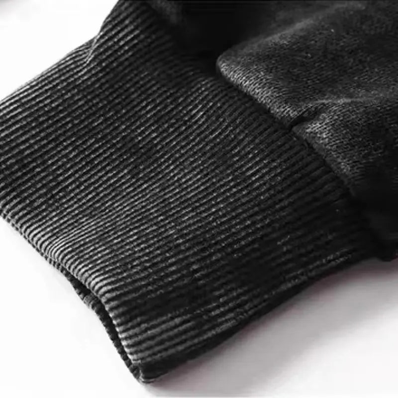 Harajuku Japanese Anime Hoodie Vintage Washed Cotton Pullover Streetwear Oversize Casual Hip Hop Hooded Sweatshirt Men Women Y2k