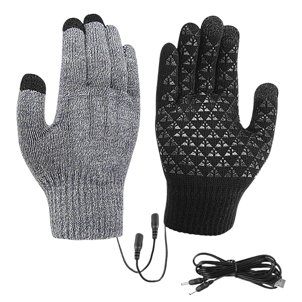5V Heated Gloves Motorcycle Touch Screen Winter Moto Heated Gloves Warm USB Rechargeable Heating Thermal Gloves For Snowmobile