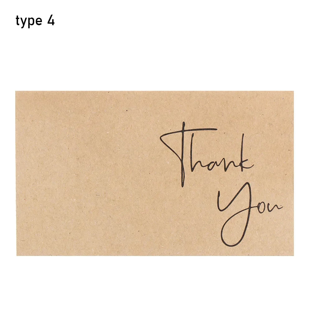 For Small Business Online Retail Greeting  Labels "Thank You For Your Order" Postcards Express Appreciate Kraft Paper Cards