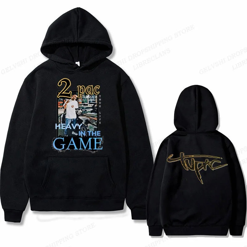 Tupac 2pac Hoodie Men's and Women's Sweatshirts Printed Streetwear Hip-hop Style Autumn and Winter Fashion Hip-hop Tops Clothes