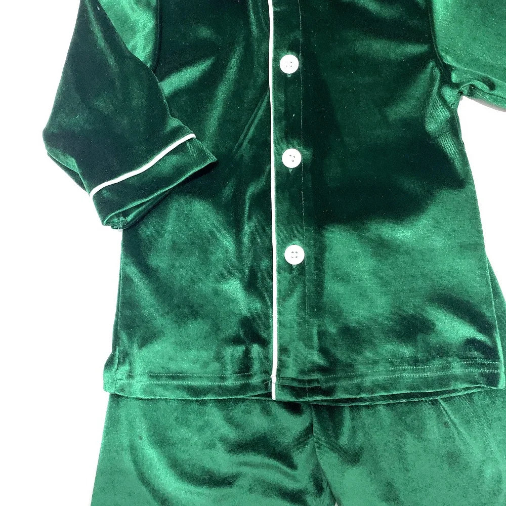 2025 winter family christmas matching outfits loungewear kids girls boys red velvet pyjamas fille cream white pjs set sleepwear