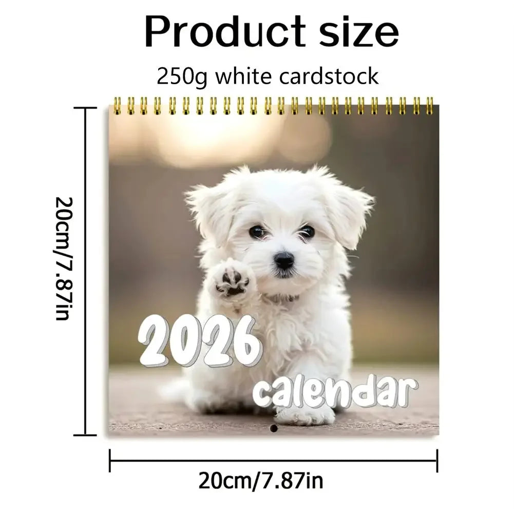 2026 New Dogs Calendar - Year Monthly Planner & Agenda Schedule Organizer Wall Calendar Decoration Funny Party Gifts For Friends
