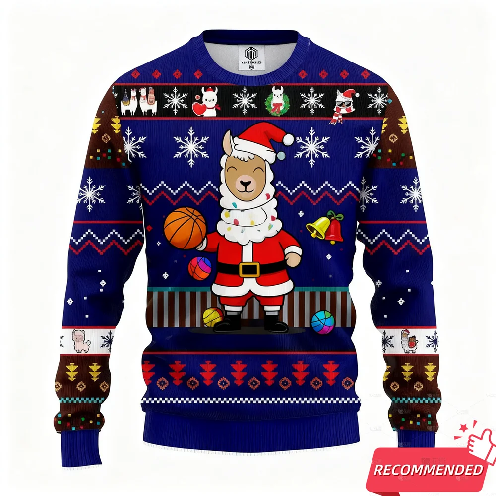 New Ugly Christmas Sweater For Women Clothing Fashion Basketball Santa Mens Funny Ugly Sweater Xmas Sweatshirt Unisex Jumper Top