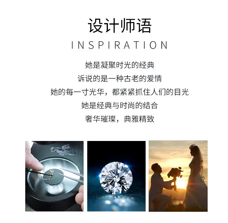 s925 sterling silver four-leaf clover necklace, silver pendant, Moissanite necklace, classic for women