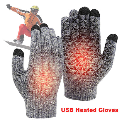 5V Heated Gloves Motorcycle Touch Screen Winter Moto Heated Gloves Warm USB Rechargeable Heating Thermal Gloves For Snowmobile