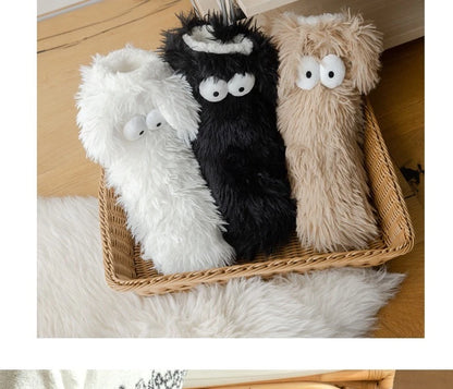 Women's Men Winter Kawaii Big Eyes Slipper Socks with Puppy Ears Cartoon Non-slip Floor Socks Warm Thickened Coral Stockings  ﻿