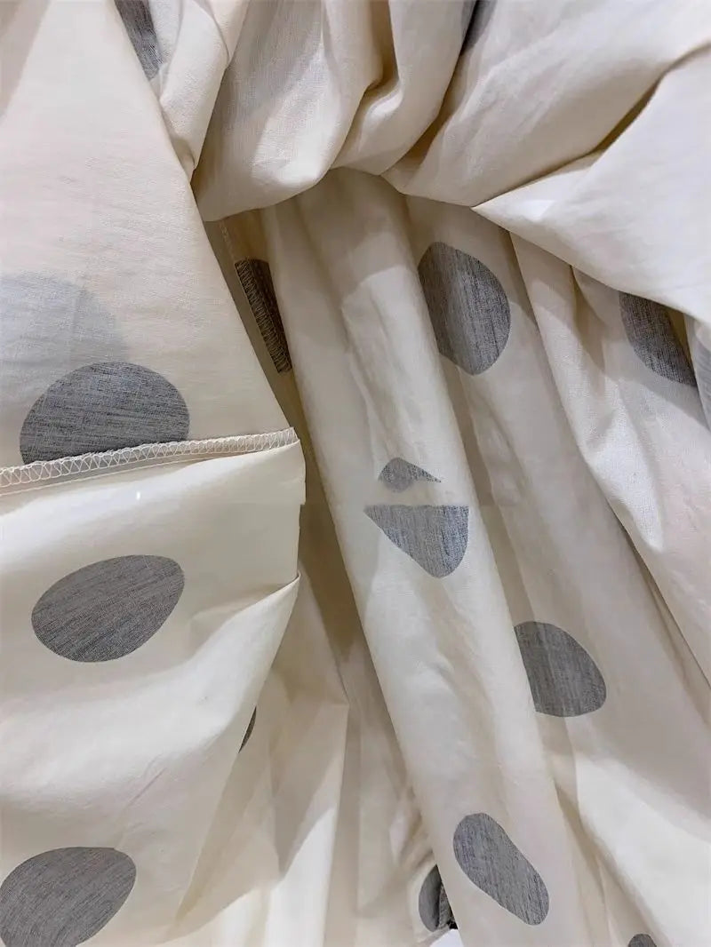 Teenage Girl Clothing Set Summer New Cotton Square Neck Bubble Sleeve Top Dot Half Skirt 2-piece Set Children's Skirt Set