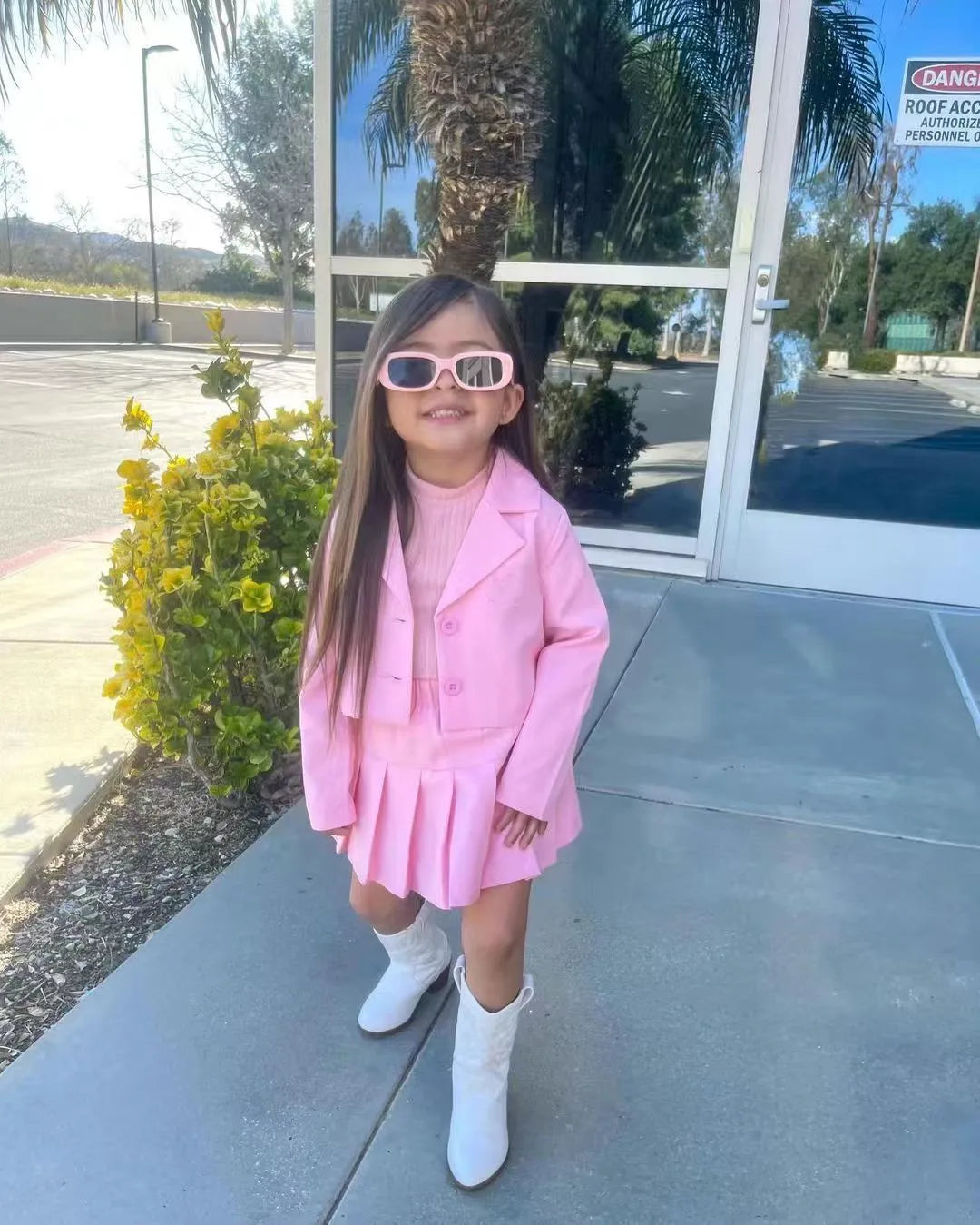 Winter Children Girl's Coat +Skirt Long Sleeve Jacket And Miniskirt 2 Pcs Set Girl's Clothes Dress For 3 4 5 6 7 8 Year