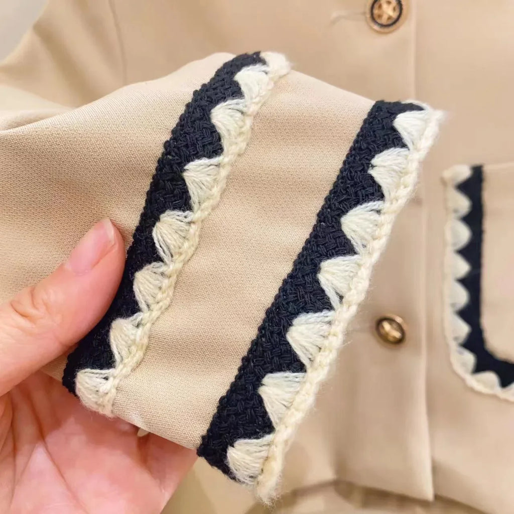 Kids 2Pcs Tweed Clothes Sets Girl Fashion Spring Winter Children Suits for 1-10Ys Elegant Sweet Outfit Kids Clothes