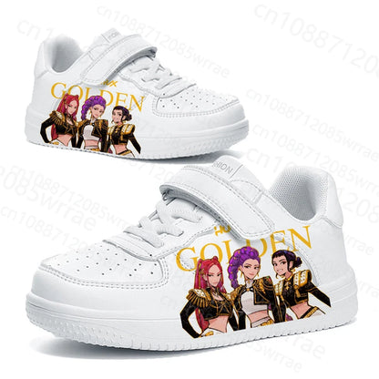 2025 New KPop Demon Hunters children girl shoes High quality genuine leather running Youth student casual sports shoes