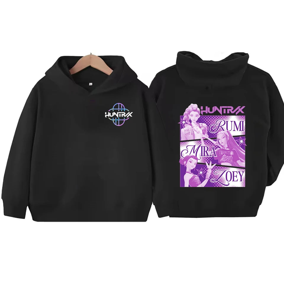 Kids Hoodie Kawaii Cartoon Printed Zippered Hoodie2025 New KPop Demon Hunters Coat Boys Autumn Jacket Baby Girl Winter Clothes