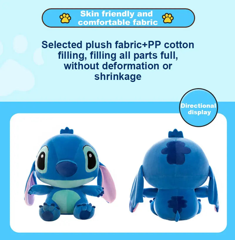 20-60cm Giant Size Lilo & Stitch Couple Models Cartoon Stuffed Plush Anime Plushs Toys Pendant Toy Pillow Kids Birthday Gift