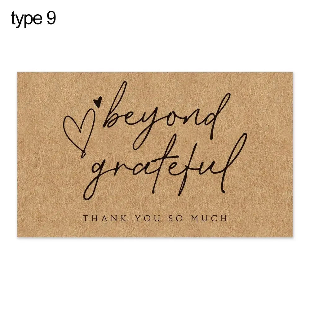 For Small Business Online Retail Greeting  Labels "Thank You For Your Order" Postcards Express Appreciate Kraft Paper Cards