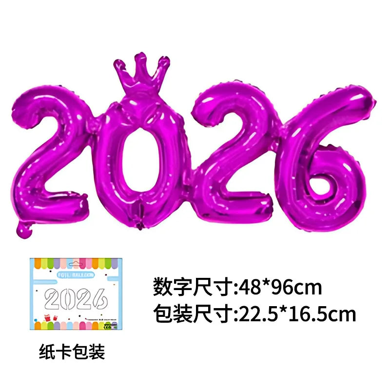 2026 Number Foil Balloons for Happy New Year Eve Party Decoration Photo Booth Props Supplies Christmas Home Decor Navidad 2025