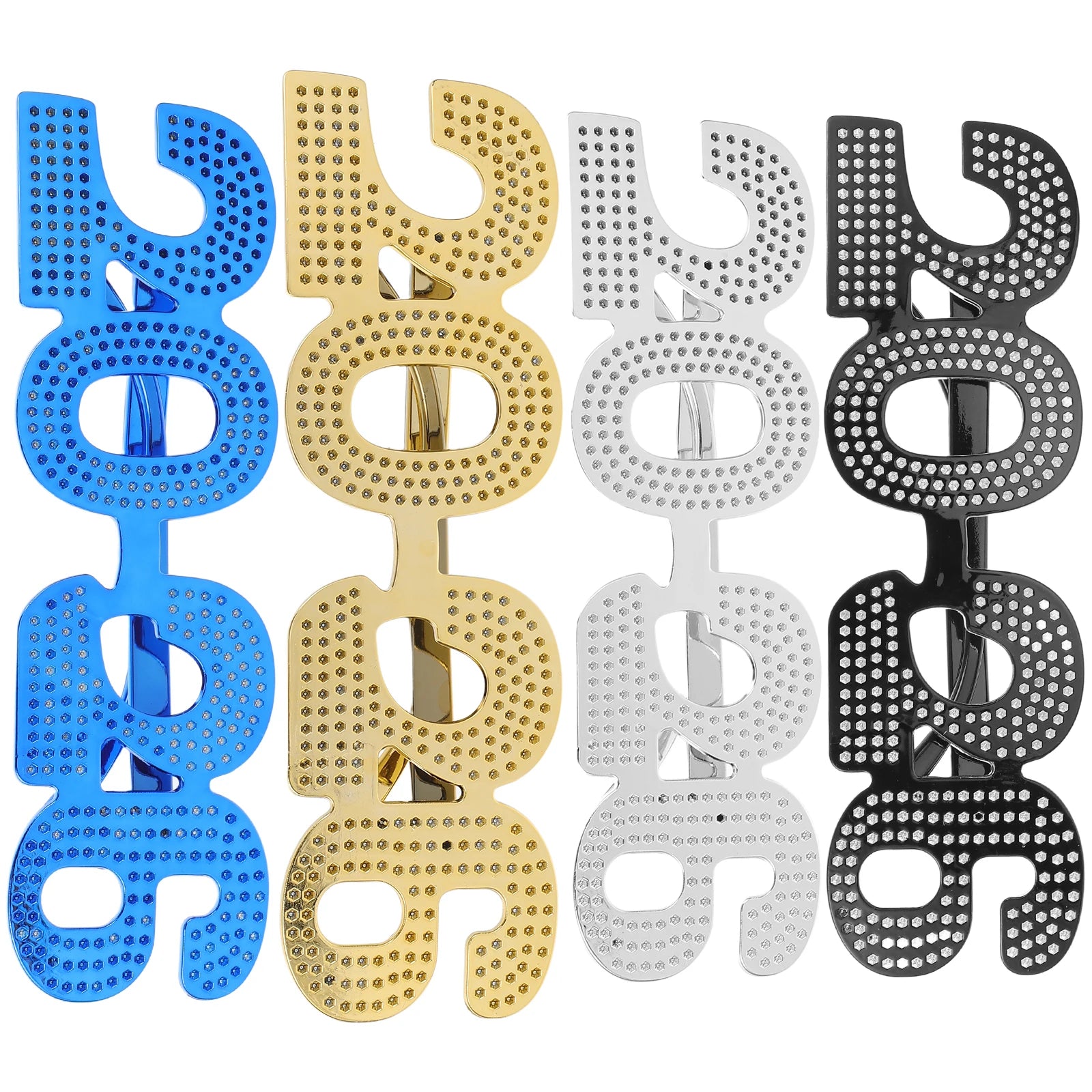 4Pcs 2026 Glitter Eyeglasses Number Party Glasses New Year Eve Photo Booth Props Fun Celebration Eyewear New Year Eve Glasses