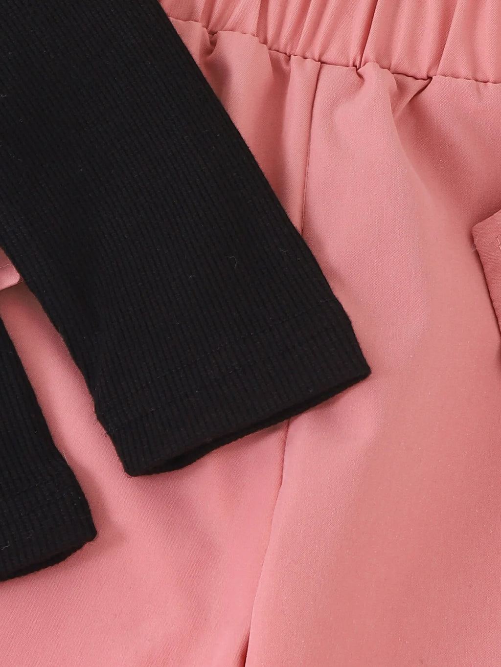 Kids Girls Two-piece Set Butterfly Appliqué Top with Cargo Pants Children Autumn and Winter Trousers New 2pcs/set Fashionable