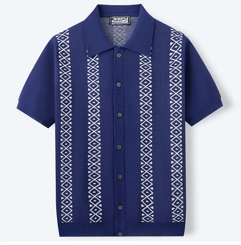 Men's Luxury Polo Shirt | High Quality Three-dimensional Tailoring Slim Temperament Men's Knit Shirt, Business Casual T-shirt