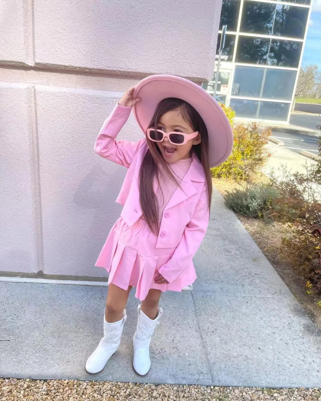 Winter Children Girl's Coat +Skirt Long Sleeve Jacket And Miniskirt 2 Pcs Set Girl's Clothes Dress For 3 4 5 6 7 8 Year