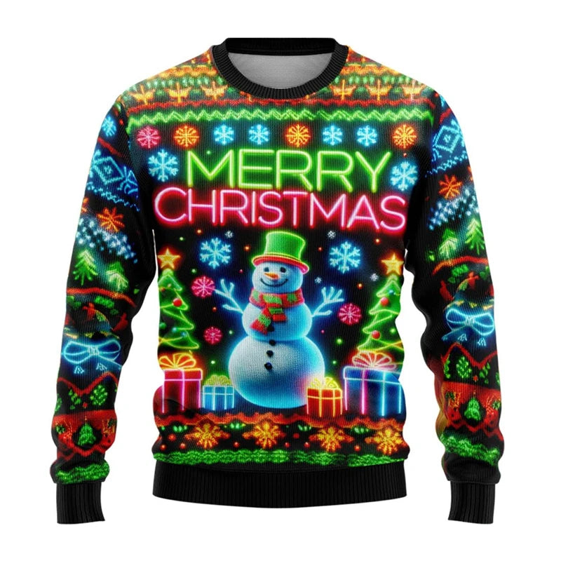 Christmas Ugly Sweater with Snowman Christmas Tree Gift Print Fashion Holiday Party Street Gorgeous Fashion Daily Wear