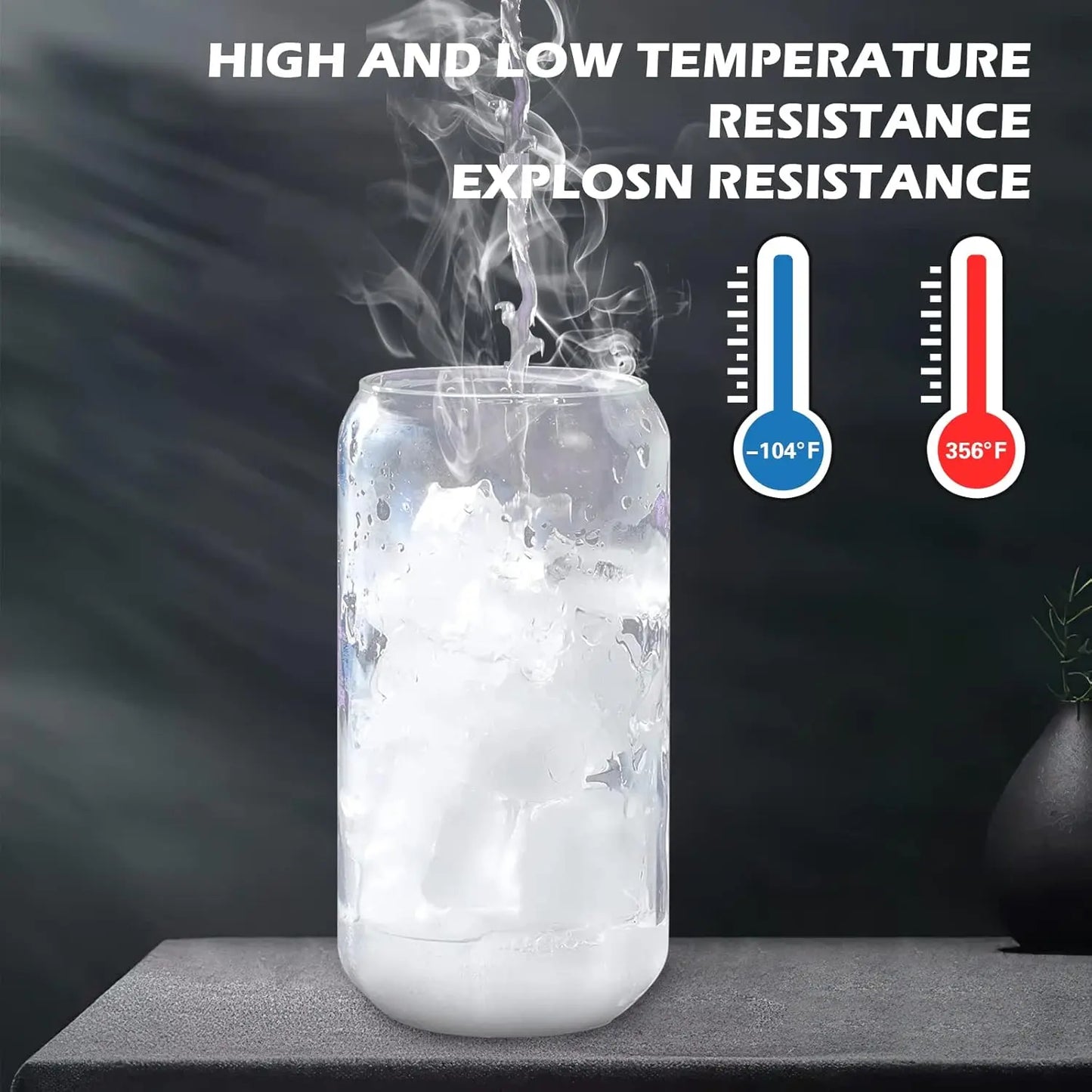 Drinking Glasses with Bamboo Lids and Glass Straw 2PCS Set, 16oz Glass Cups with Lids and Straws, Beer, Iced Coffee Glasses, Sod