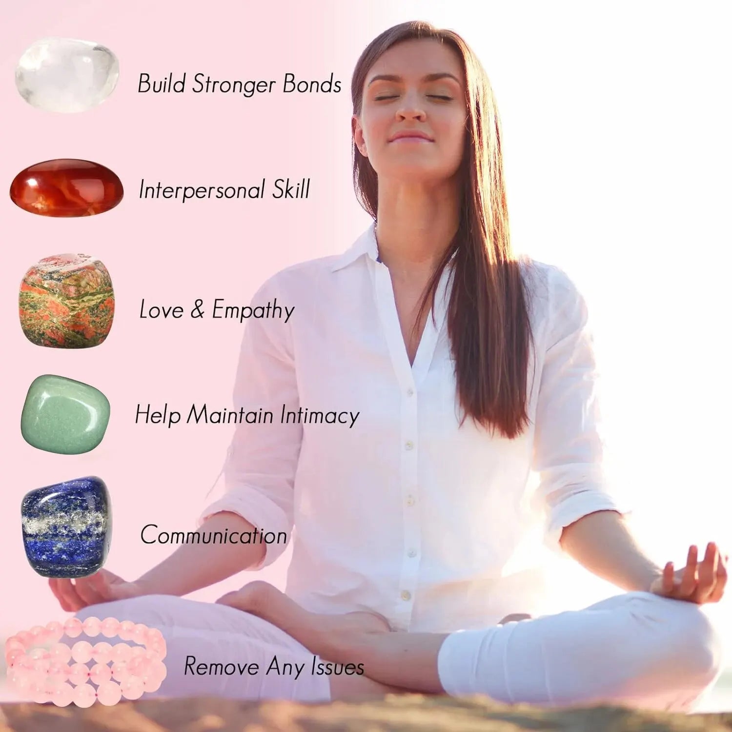 Crystals and Healing Stones Set for Abundance and Prosperity, Spiritual Crystals and Gift for Metaphysical, Witchcraft, Meditati