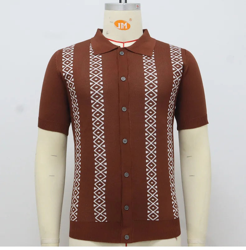 Men's Luxury Polo Shirt | High Quality Three-dimensional Tailoring Slim Temperament Men's Knit Shirt, Business Casual T-shirt