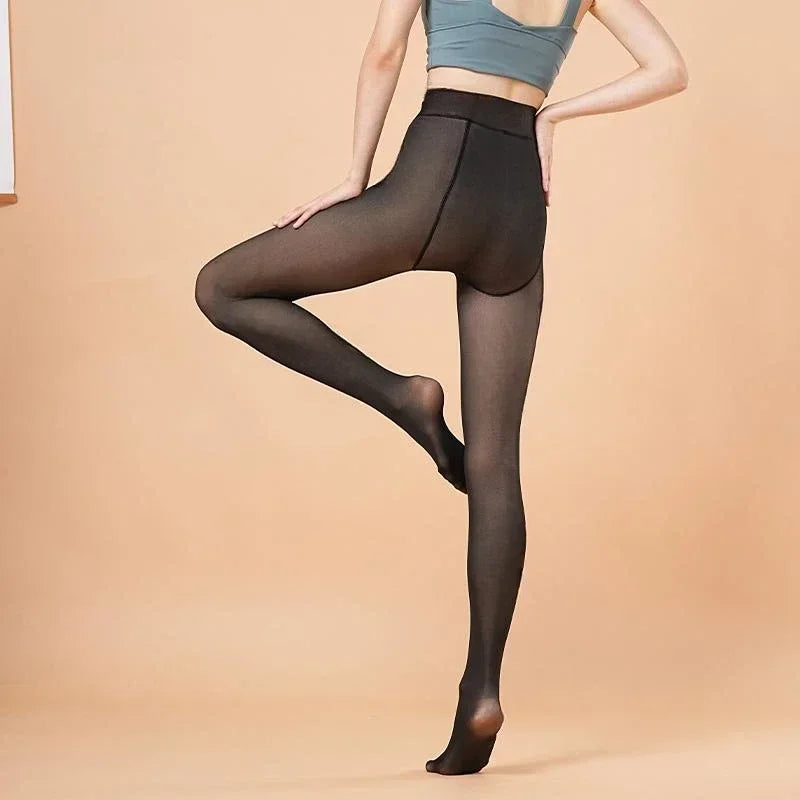 Warm Tights Leggings For Women Winter High Waist Elastic Sexy Translucent Pantyhose Female Slim 80g 220g 300g Leggings Tights
