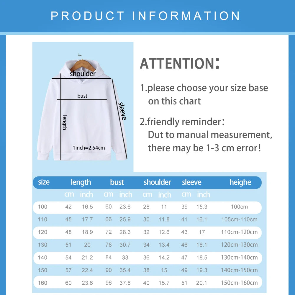 Korean Wave Demon Hunter Loose Comfortable Warm Children's Hoodie Fashion Daily Street  Cute Playful Anime Hooded Clothing Top