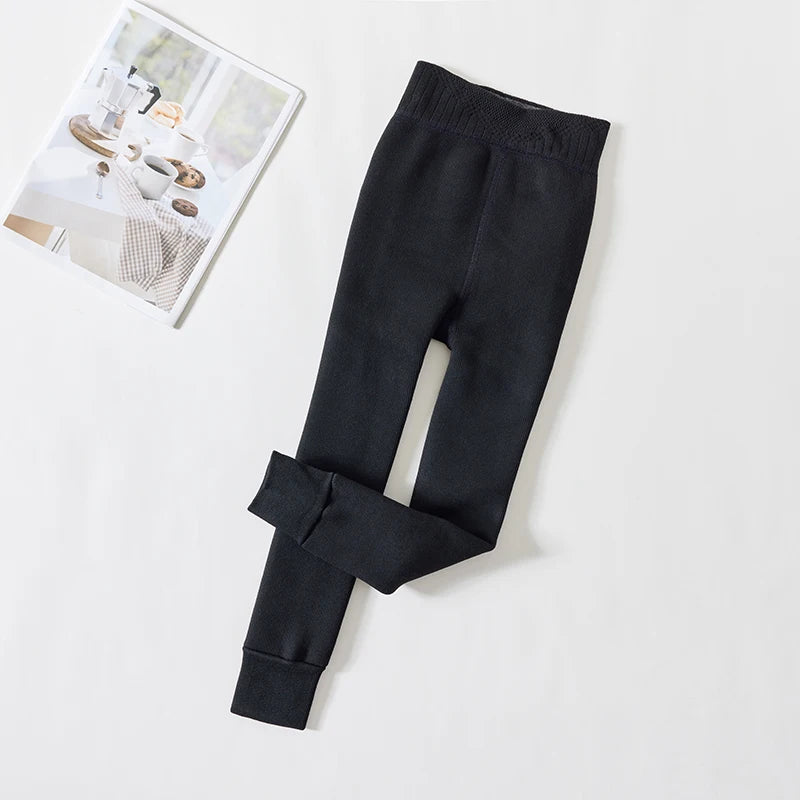 Winter warmer Tights For Girls Children Stockings Dancing Pantyhose Baby child Plus velvet stripe Polar Fleece Lining Leggings